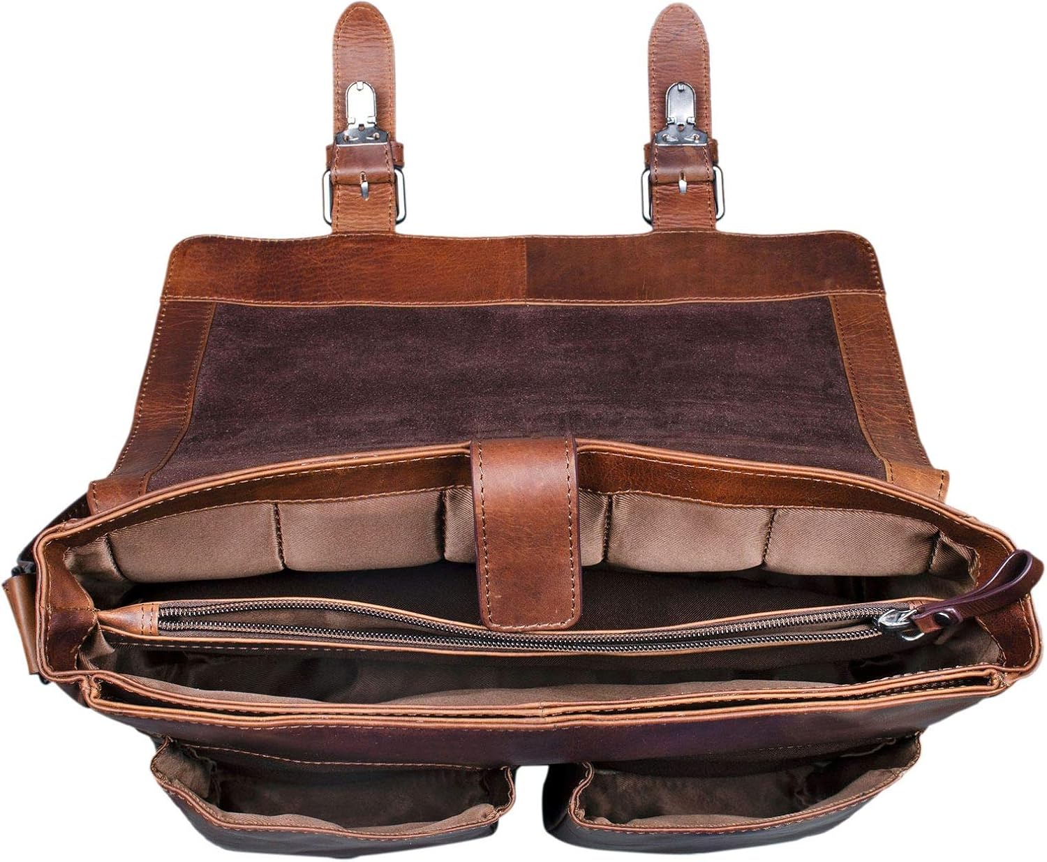 STILORD "Hunter" Leather Messenger Bag 13 Inch Laptop Bag Vintage Shoulder Bag Briefcase for Men Satchel in Genuine Leather Colour:Mocca - Image 5