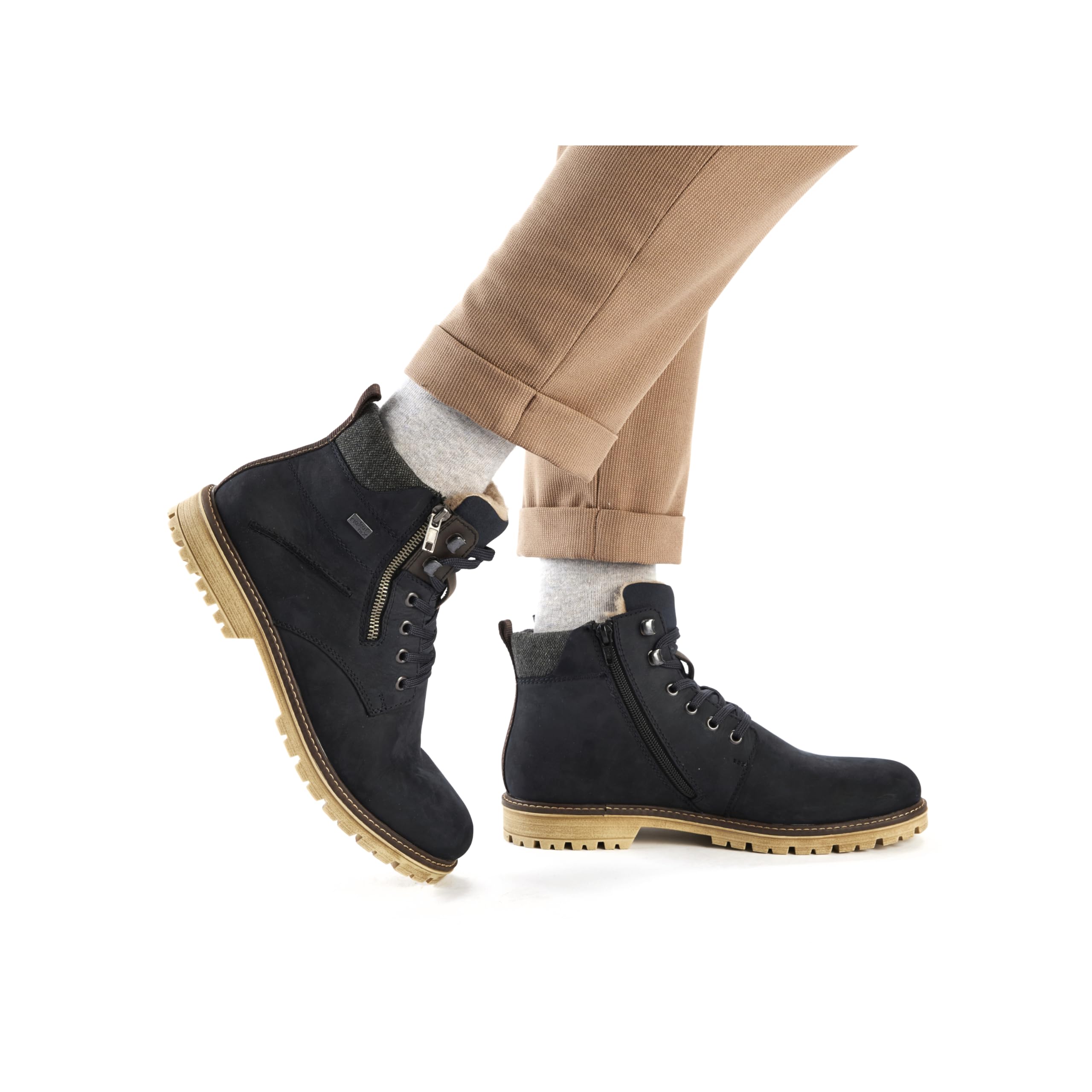 Rieker Herren Schnürstiefel F3610-14 blau Gr. 40 4