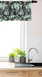 Ambesonne Grey and Green Window Valance, Nostalgic