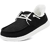 STQ Slip On Shoes Women Loafers Orthopedic Fur Lined Warm Winter Canvas Boat Shoes Plantar Fasciitis Relief Maternity Pregancy Walking Sneakers for Travel