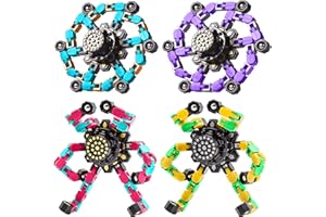 DIKAYI Interesting Sensory fingertip Spinning Toy, Finger Spinning Toy Spinning top Toy, with deformable Chain, Mechanical Spiral Twister, fingertip gyro, Children's Adult Decompression Toy (4)