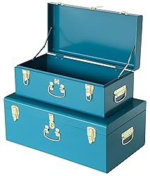 Vixdonos Decorative Large Metal Box Storage Trunk