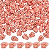 SOFPLATE 1 Box 100Pcs Carved Coral Beads 8mm Flower Beads 3D Pink Jasmine Artificial Floral Dyed Synthetic Coral Small Smooth Loose Spacers Findings for Jewelry Making Bracelets Necklaces DIY Crafts