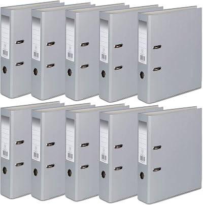 Office Centre 10 x Grey A4 Lever Arch Files 7.5cm Spine 32cm High 29cm