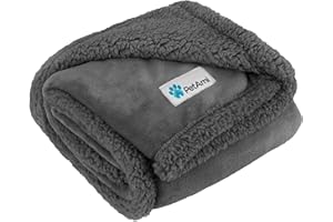 PetAmi Dog Blanket for Medium Large Dogs, Pet Bed Blanket Cat Puppy Kitten, Fleece Furniture Couch Cover Protector Sofa Car, Soft Sherpa Dog Throw Plush Reversible Washable, 40x60 Solid Dark Gray