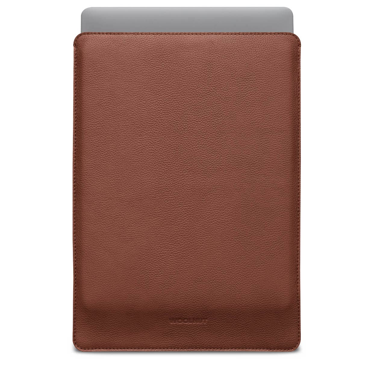 WOOLNUT Sleeve Case for MacBook Air 15 - Charge in Sleeve - Full-Grain Leather, Wool Felt Interior - Tailor-Made Fit - Scandinavian Design, Compatible with Apple MacBook Air 15 inch - Cognac Brown
