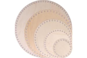 SWZHAI 4"/6"/8"/10"/12" Diameter Basket Bottoms for Crochet Bases, 5Pcs Natural Blank Wood Base, Circle Crochet Basket Base Unfinished Wooden Knitting Bases for DIY Craft Weaving Baskets