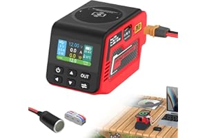 Kzreect 300W Adjustable DC 2–30V Voltage Regulator Compatible with Milwaukee 18V Battery XT60 Output, 100W Type-C, 18W USB-A, 15W Wireless Charger, LCD Display (Battery Not Included)
