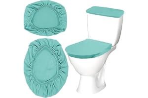 XINJODUZ Toilet Tank Cover and Toilet Lid Cover Washable Toilet Cover Set with Elastic Bottom Soft Stretch Fabric Cover for a Lid Toilet Tank Toilet Top Cover Back of Toilet Tank Cover Replacement (Green)