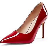 Elisabet Tang Women's High Heels Pumps Closed Pointed Toe Stiletto 4inch Heels Classic Office Special Dressy Wedding Pump Shoes