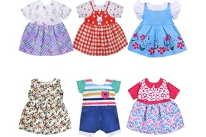 MLCNLES Alive Doll Clothes & Accessories - Baby Doll Dresses, 6 Sets for 12-14.5" in Inch Girl Dolls