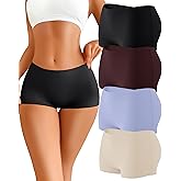 CUTE BYTE Womens Seamless Boy Shorts Underwear Soft Stretch No Show Boxer Shorts Briefs Panties for Ladies 4 Packs