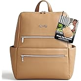 Itzy Ritzy Eras Diaper Bag Backpack – Large Capacity Backpack Diaper Bag Featuring Sleek Design, 15 Pockets, Changing Pad, Stroller Straps, and Luggage Sleeve (Chai)