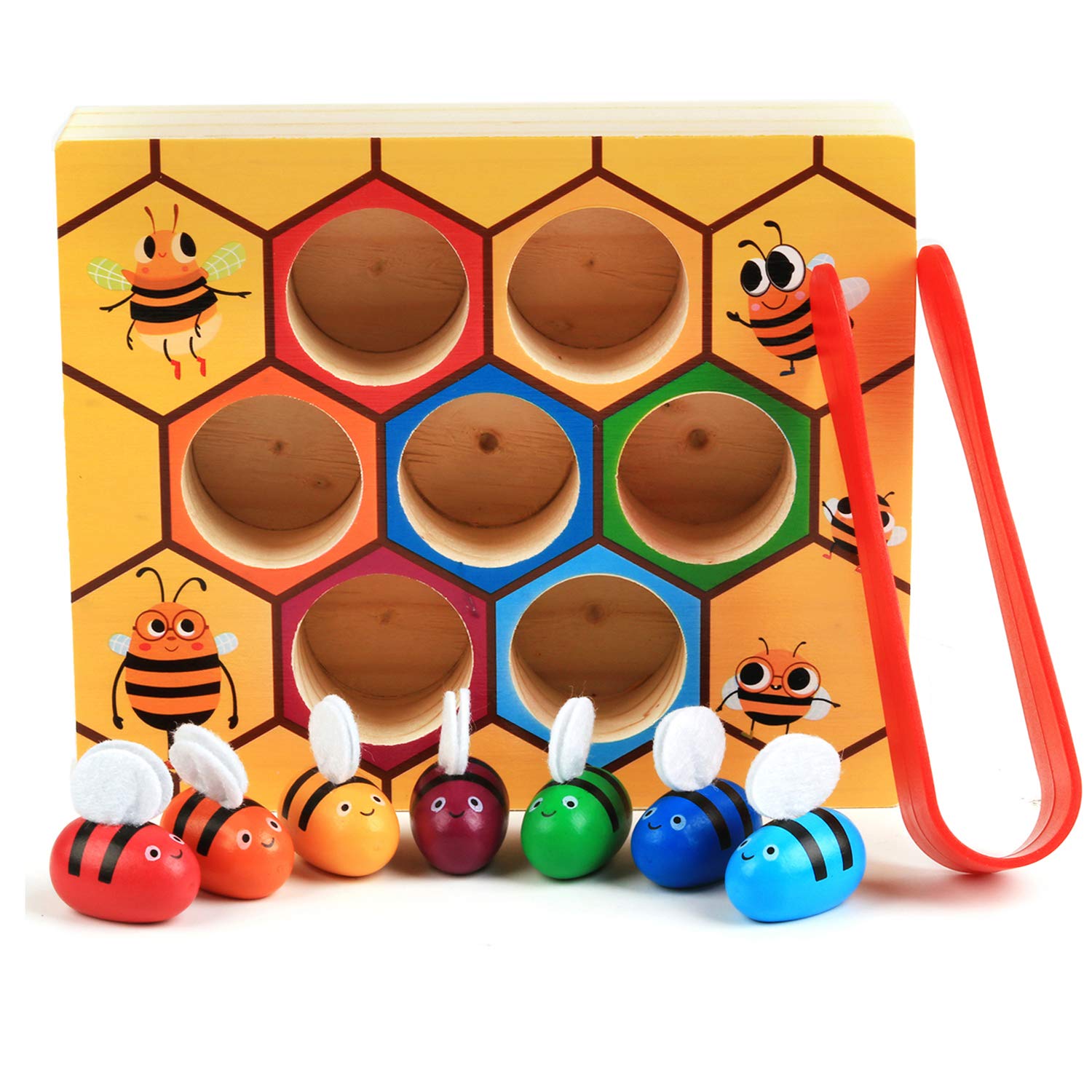 Fansport Toddler Baby Bee Hive Preschool Wooden Toys,Bee Toy,Motor Skills Toys for Toddlers for Baby Early Educational Toddler Montessori Game Motor Skills Toy