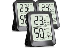 AyayaBoss 3-Pack Mini Room Thermometer Indoor Hygrometer Humidity Meter, Digital Temperature and Humidity Sensor Monitor for 