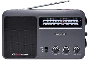 C.CRANE C. Crane CCRadio - EP PRO AM FM Battery Operated Portable Analog Radio with DSP Black