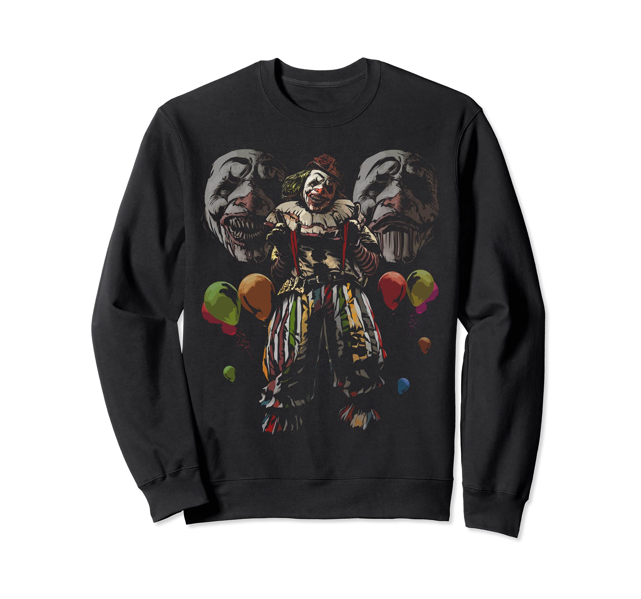 Creepy Evil Clown Balloons Horror Scary Halloween Costume Sweatshirt