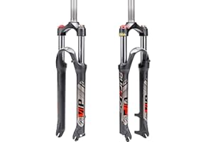 BUCKLOS 26/27.5/29 MTB Suspension Fork Travel 100mm, 28.6mm Straight Tube QR 9mm Crown Lockout Aluminum Alloy XC Mountain Bike Front Forks