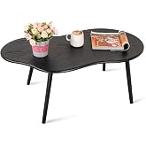 Small Black Cloud Coffee Table For Small Spaces Modern Center Table Unique Irregular Design With Wood Legs Living Room Mid-Century Sofa Table