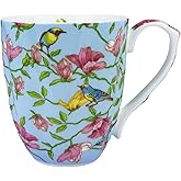LJIMICAORO 13oz Bone China Floral Mug Bone China Coffee Mugs Bone Teacup Christmas Mugs Birthday Gifts for Women Mom Friends Coworker
