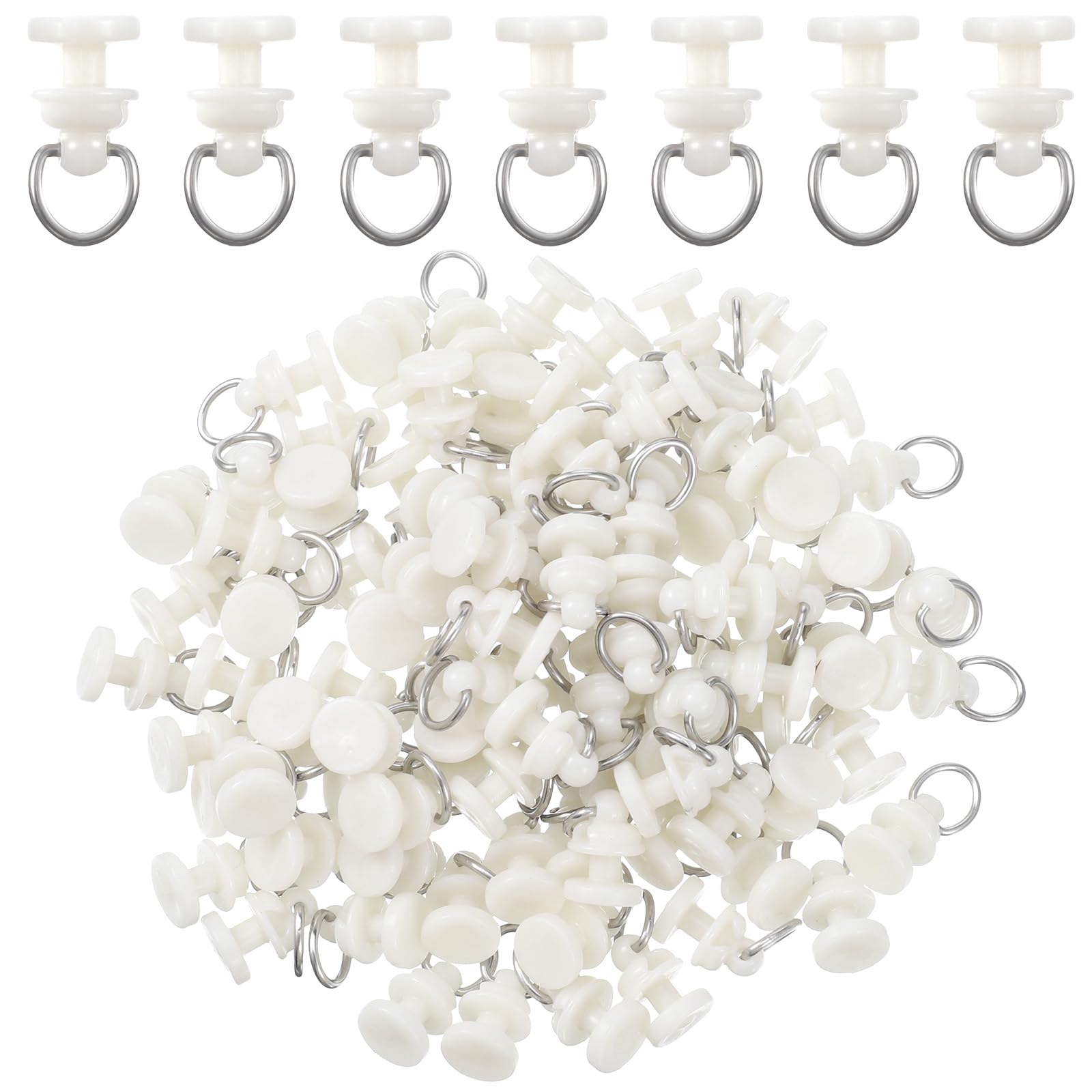 Photo 1 of 100PCS Curtain Track Glider Rollers Hooks, Curtain-Tracks Carrier Slide Roller, Plastic Curtain Track Hooks for Living, Bedroom, Shower, Privacy, RV, Garage Divider, Ceiling Sliding Glider Accessories