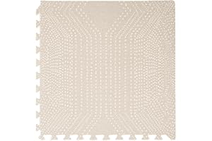 Toddlekind Playmat - Premium Foam Playmat, 4 x 6 feet, 6 Tile Extra Thick Foam Floor Puzzle Mat for Babies/Toddlers Stylish, Non-Toxic, Odorless. Perfect for Tummy Time, Crawling, & Play. 0m+ (Cream)