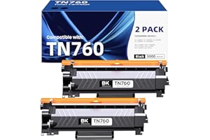 [with Chip] TN760 2PK Toner Cartridge Replacement for Brother High Yield TN-760 TN730 Toners| Compatible with DCP-L2550DW HL-