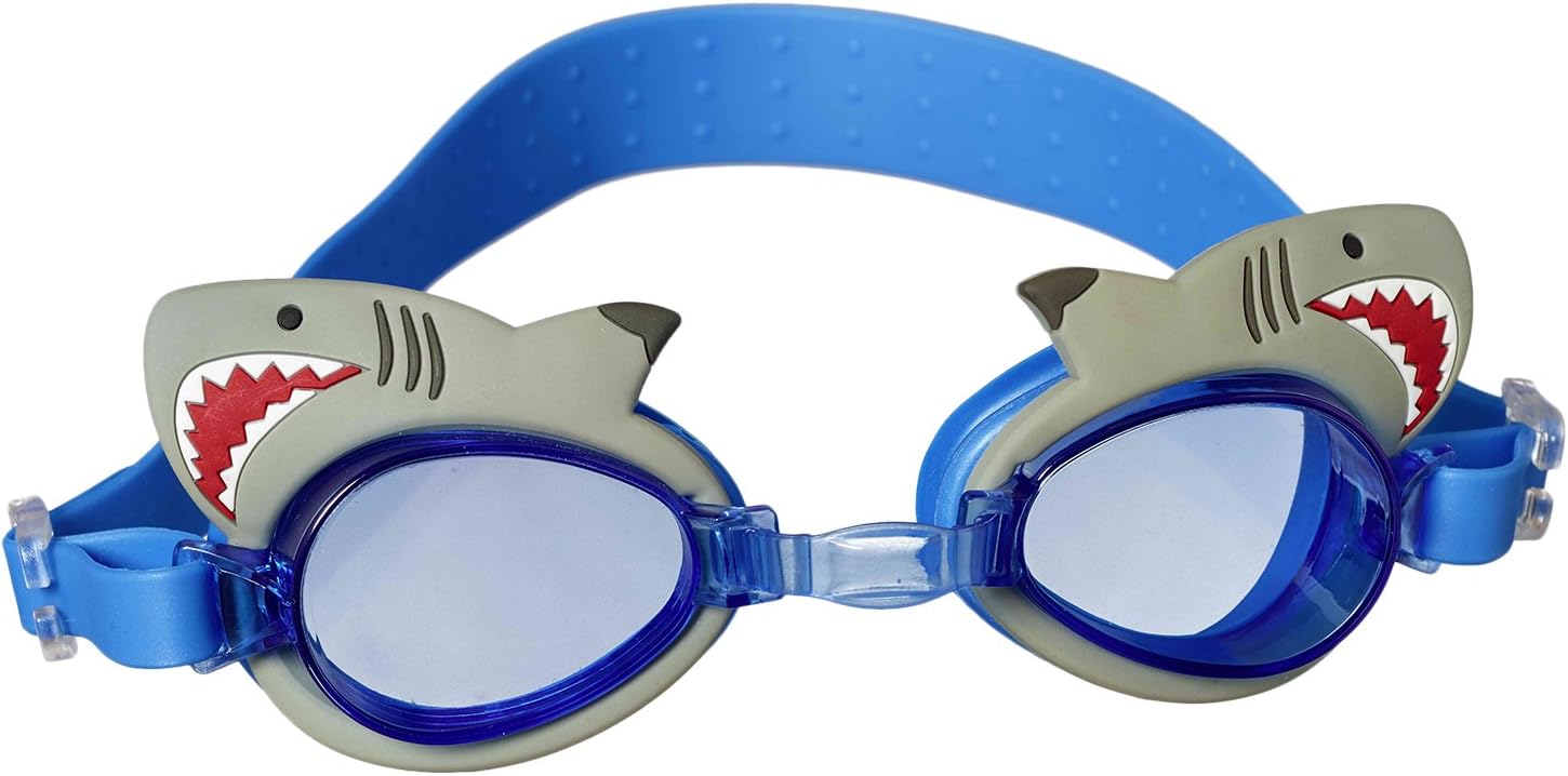 Best Sport Kids’ Shark Swimming Goggles, Blue/Grey, Small BigaMart