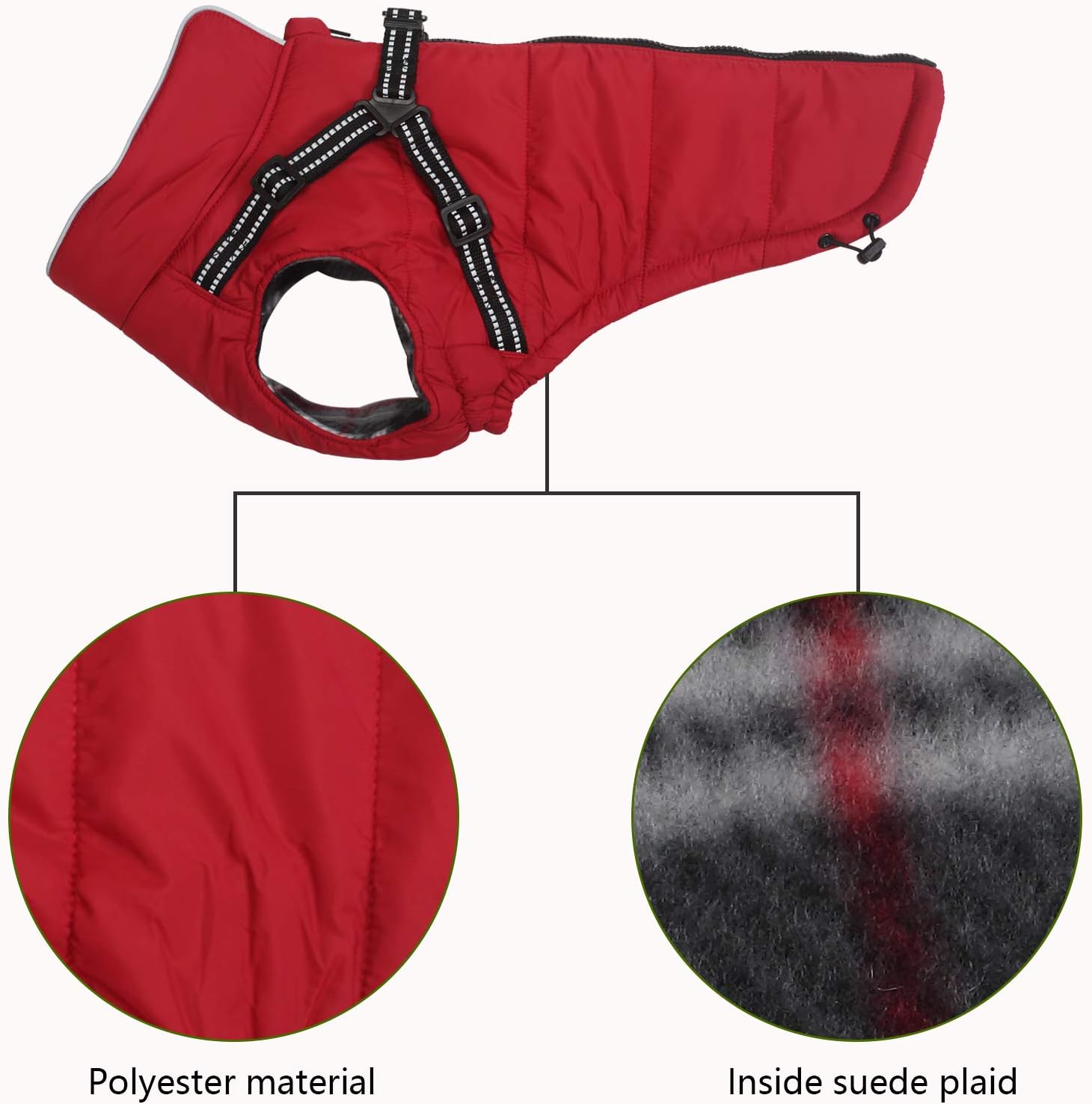 Warm Pet Dog Coats and Jackets for Dogs,Waterproof Reflective Pet Dog Harness Vest Winter Dogs Clothes with Chest Strap - Image 4