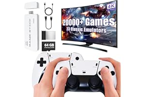 Retro Gaming Console 2025 Upgraded 4K Retro Game Stick Built-in 23 Emulators 20,000+ Games, Plug and Play Video Games with Du
