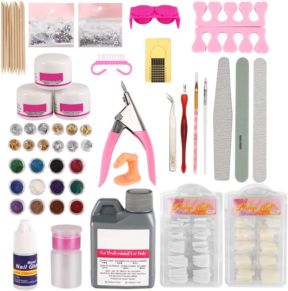 Wasvidra Acrylic Nail Kit, Polygel Nail Kit Acrylic Powder and Liquid Set Nail Kit Set Professional Acrylic with Everything Nail Art Kit Poly Extension Gel Women Grooming Salon Manicure Tools