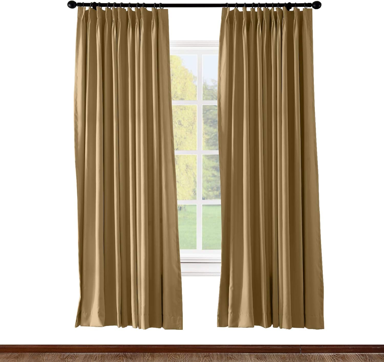 ChadMade Pinch Pleated Curtain Solid Thermal Insulated