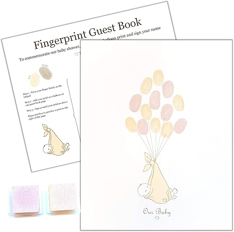 baby shower fingerprint guest book