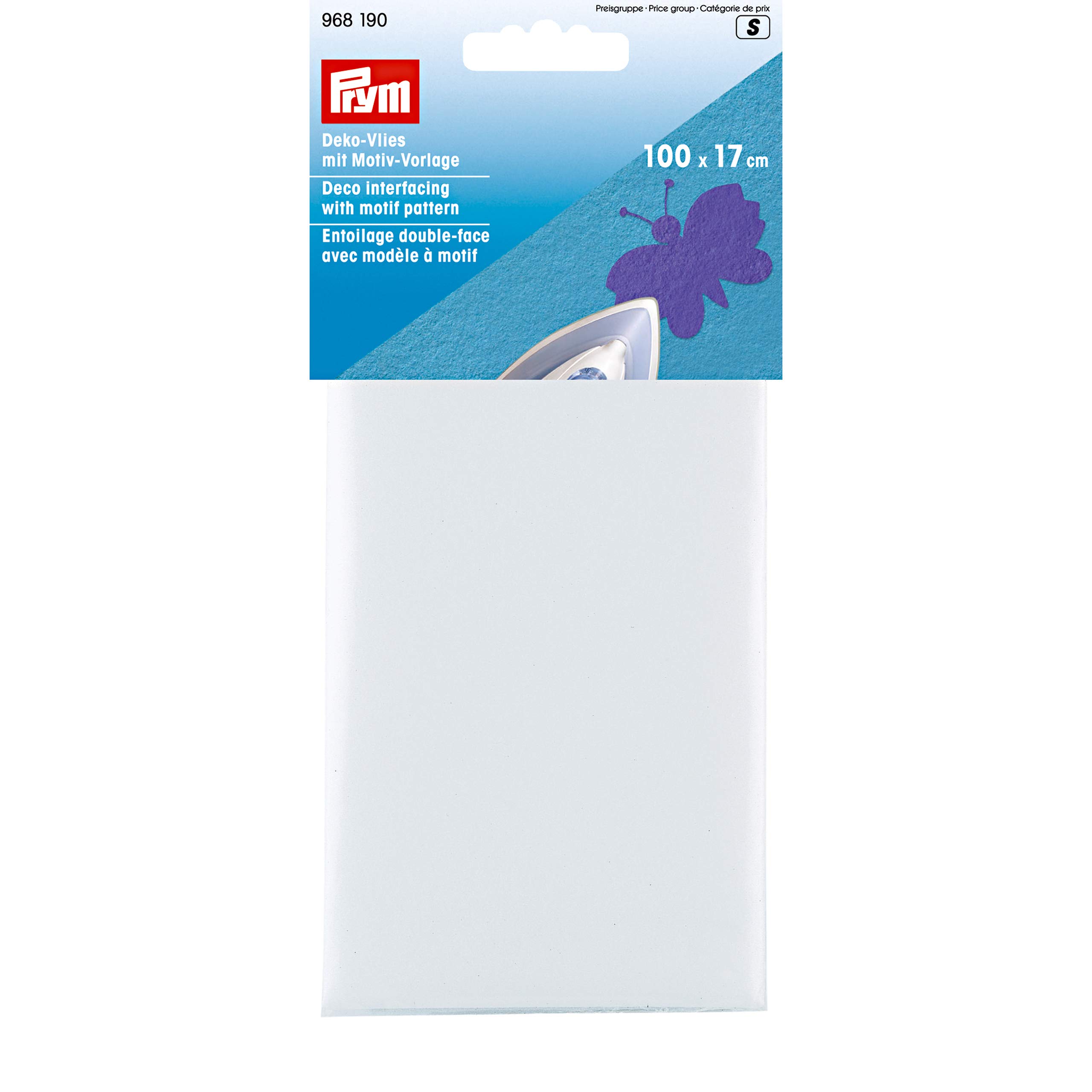 Prym 100 x 17 cm Deco Interfacing includes Motif Patterns, White