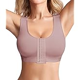 BRABIC Women Front Closure Post Surgery Compression Everyday Bras for Mastectomy Support with Adjustable Straps Wirefree