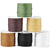 SUNNYCLUE 295 Yards 6 Colors Nylon Beading String 0.8mm Nylon Braided Thread Black White Yellow Green Chinese Knot Cord Friendship Bracelet Braiding Thread for Bracelets Kumihimo Beading Macrame