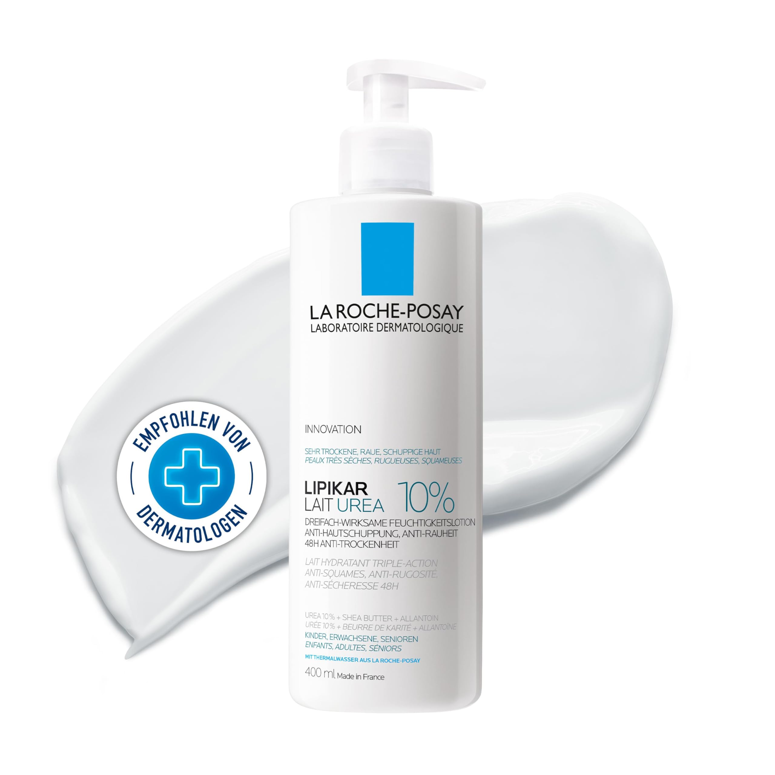 Photo 1 of **USED**La Roche-Posay Lipikar Urea 10% Roughness Smoothing Lotion, Body Lotion For Dry Skin With 10% Urea + Shea Butter + Allantoin, Rough And Bumpy Skin Lotion, Softens & Smooths Skin With 1 Application