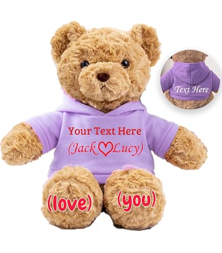 Personalized Teddy Bear Plush - Custom Text + Photo, 8 Inch Stuffed Bear Gift For Valentine's, Birthday - View #10