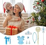 Vicloon 9 Piece Dress Up Set for Kids Princess Tiara Wand Gloves Necklace Ring view 7