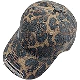 Azyekiny Women Washed Cotton Leopard Baseball Cap Hat Adjustable Dad Peaked Caps Fashion Hats Outdoor Winter Spring Valentine's Day Easter One Size 2026