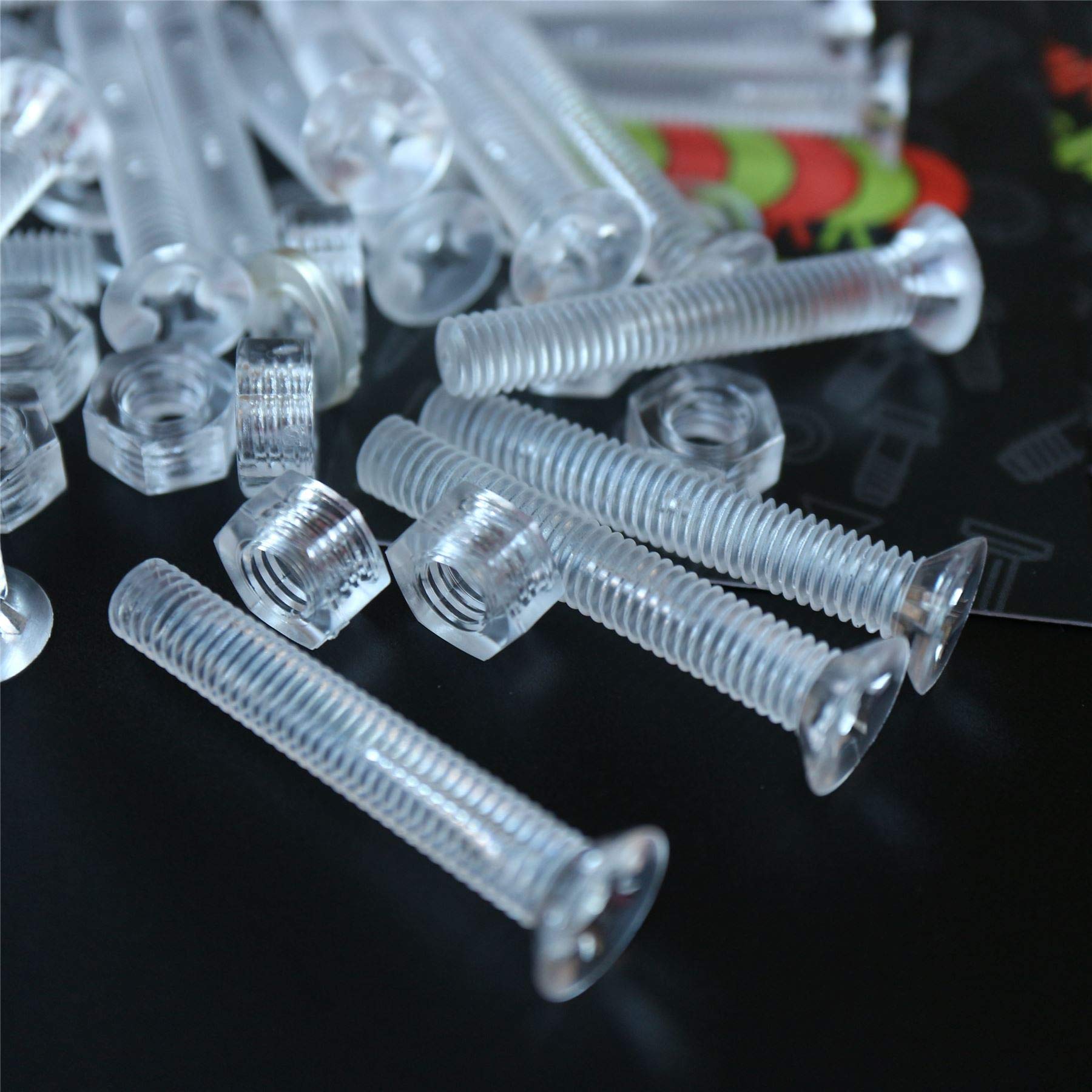 20 x Crosshead Countersunk Screw Nuts and Bolts, Transparent Clear Plastic Acrylic, M6 x 40mm - Acrylic Plastic Screws