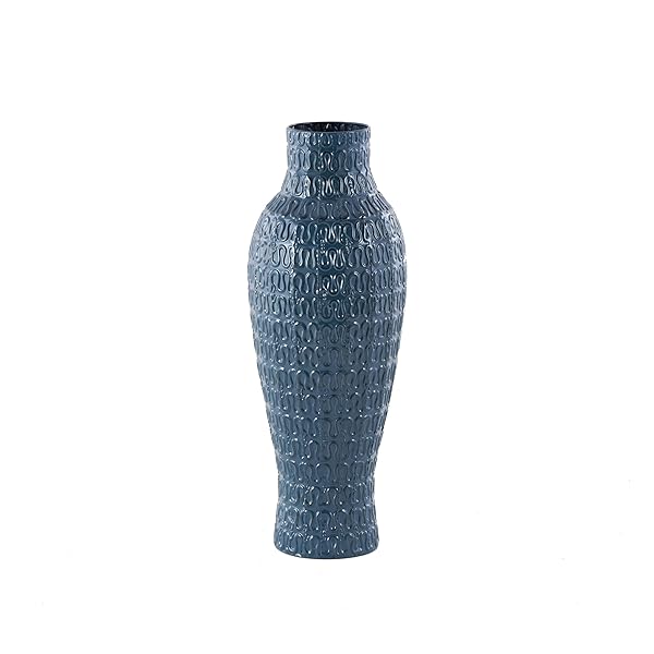 DECO 79 METAL DECORATIVE VASE DIMENSIONAL TEXTURED CENTERPIECE...