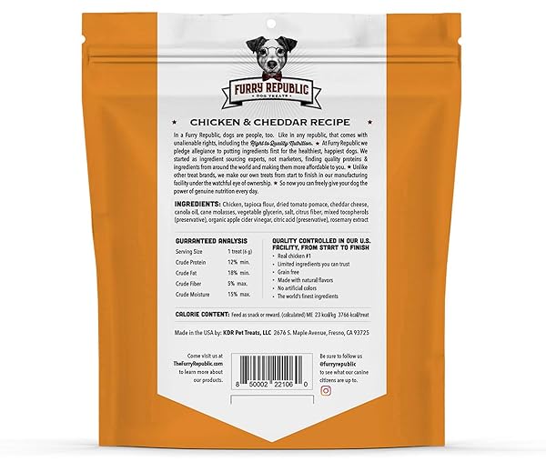 FURRY REPUBLIC CHICKEN AND CHEDDAR RECIPE BONES 6OZ, NATURAL (850002221060)