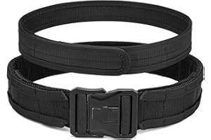JIPIMON Battle Molle Belt Military Grade, Newly Upgrade Quick Release Buckle 2.0" Tactical Belt, Law Enforcement Duty Belts
