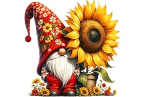 JFYHAB Gnome Diamond Painting Kits for Adults - Sunflower Diamond Art Kits for Adults Beginner, Christmas DIY Full Drill Diamond Dots Paintings with Diamonds 5D Gem Art Crafts Home Decor 12x12inch