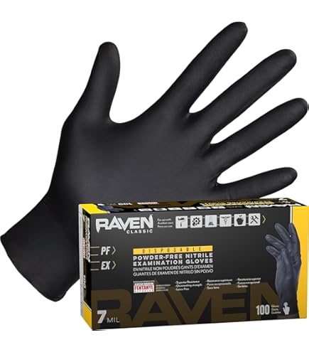 SAS Safety 66518-01 Raven Powder-Free Exam Grade Nitrile - 6 mil