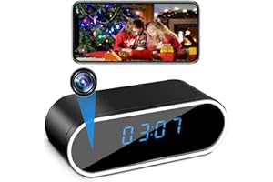 braosusner WiFi Hidden Camera Clock Wireless Spy Camera HD 1080P Security Nanny Cams with Night Vison and Motion Detection for Home/Office