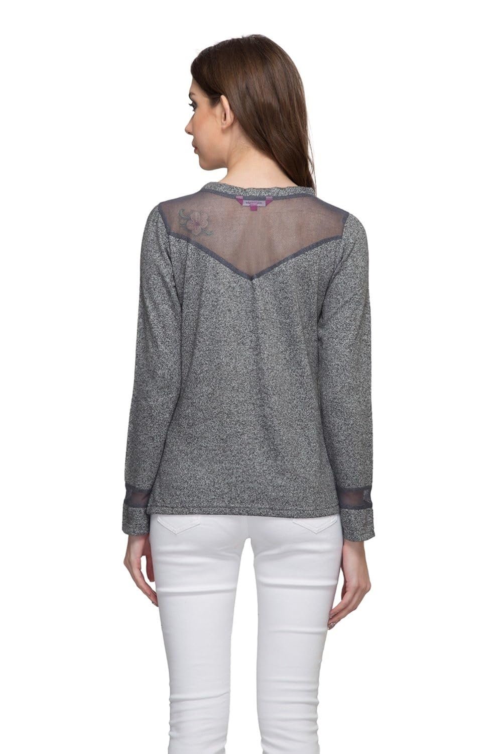 marie claire grey embroidered sweatshirt (mc10262)