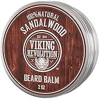Viking Revolution - Beard Balm - Argan & Jojoba Oils - Styles, Strengthens & Softens - Gifts For Men - Sandalwood - 57 g