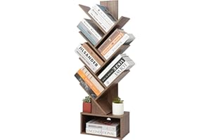 LAB COSI Labcosi 6 Tier Tree Bookshelf, Floor Standing Tree Bookcase with Open Storage Space, Wood Storage Rack for Books, Book Organizer Shelves for Home Office, Bedroom, Living Room